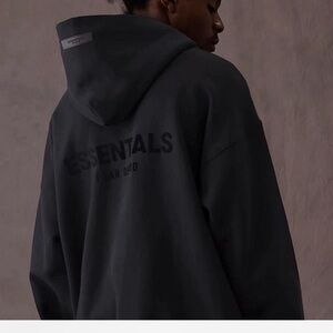 Fear of God Essentials Black Stretch Limo Hoodie men size XS